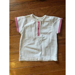 EUC Vintage Late 90s Disney Mickey & Co Top - Size 18 Months - White / Pink